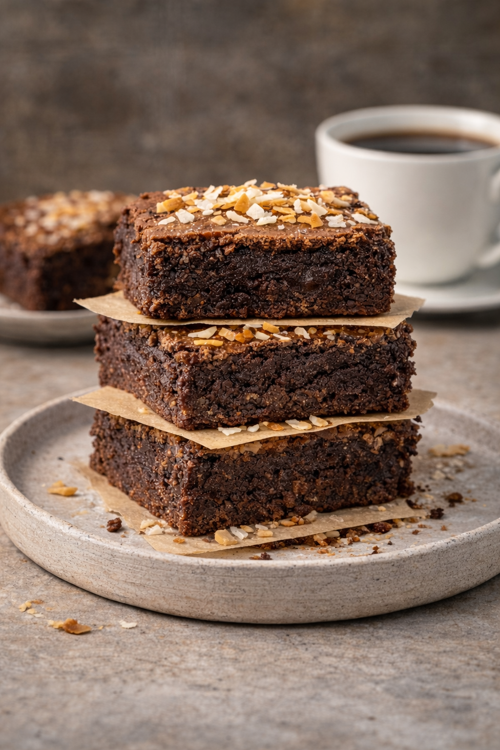 בראוניז קוקוס מקורמל - פאדג’יים, עשירים וללא גלוטן